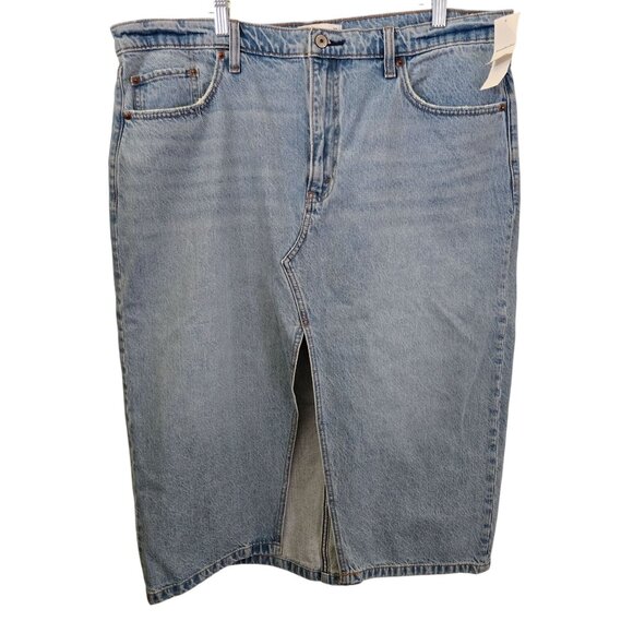 Abercrombie & Fitch NWT High Rise Front Slit Midi Skirt Size 33/16p - Picture 2 of 6